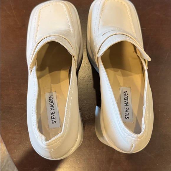 Steve Madden Fulfill platform penny loafer Ivory beige size 9 - Picture 4 of 7